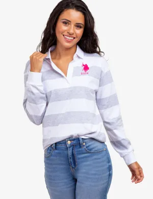 LONG SLEEVE RUGBY STRIPE POLO SHIRT