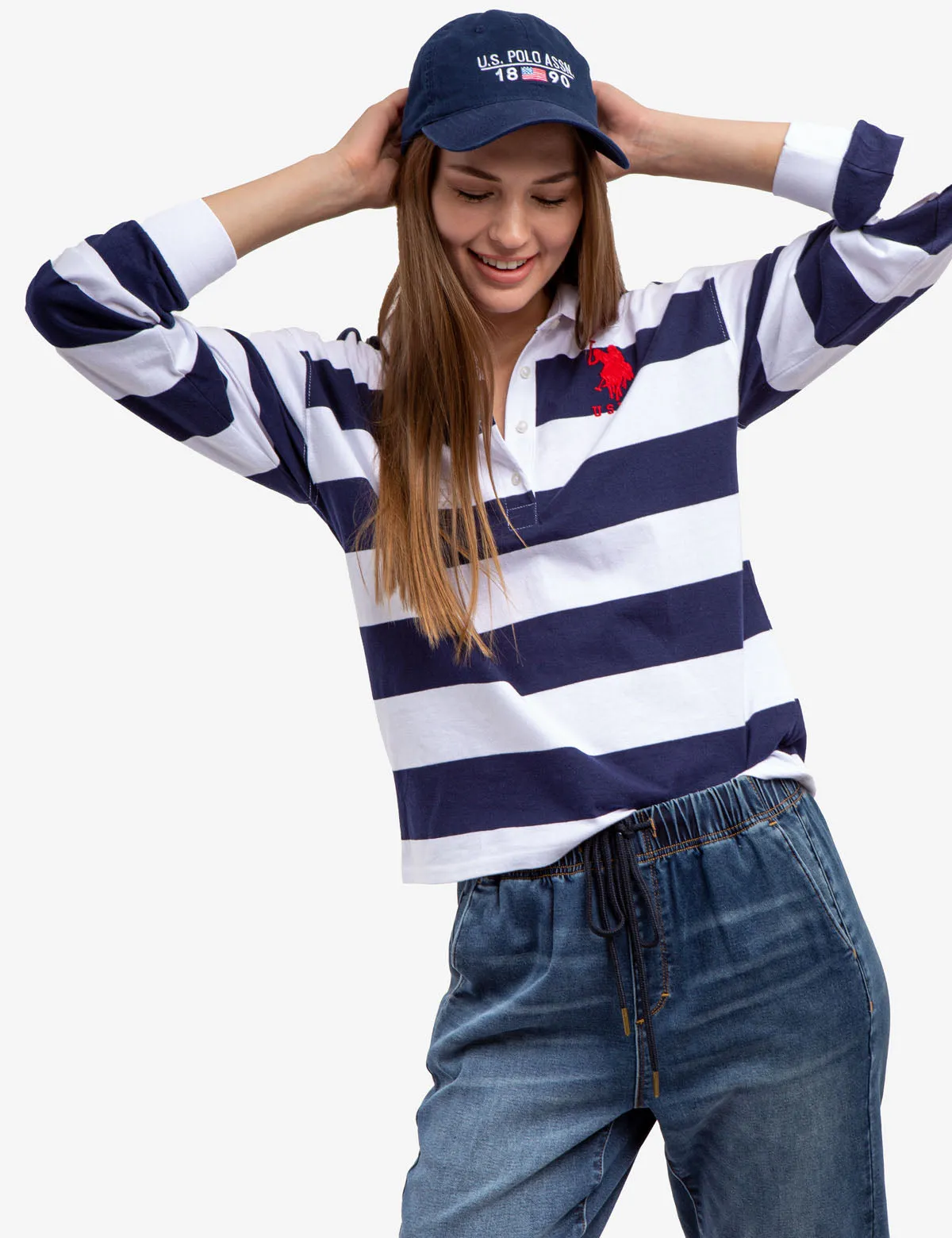 LONG SLEEVE RUGBY STRIPE POLO SHIRT