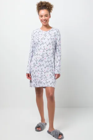 Long Sleeve Sleepshirt Grey