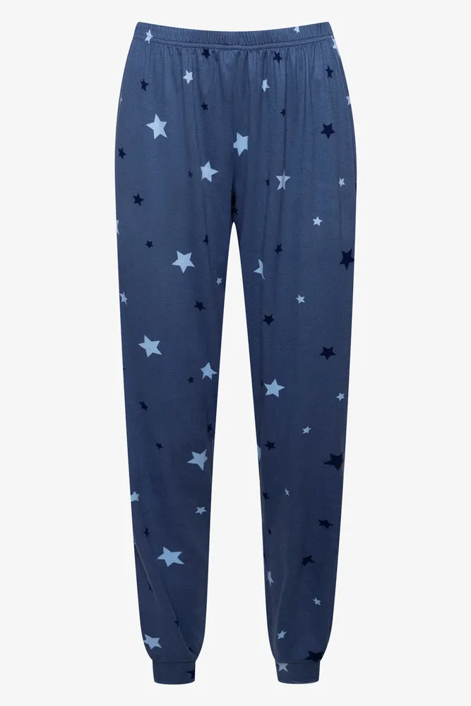 Long Sleeve Stars Pyjamas Grey And Blue