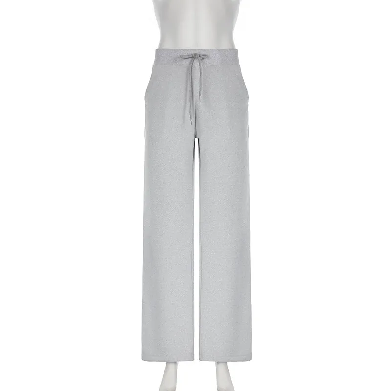 Loose Straight Leg Wide Leg Pants