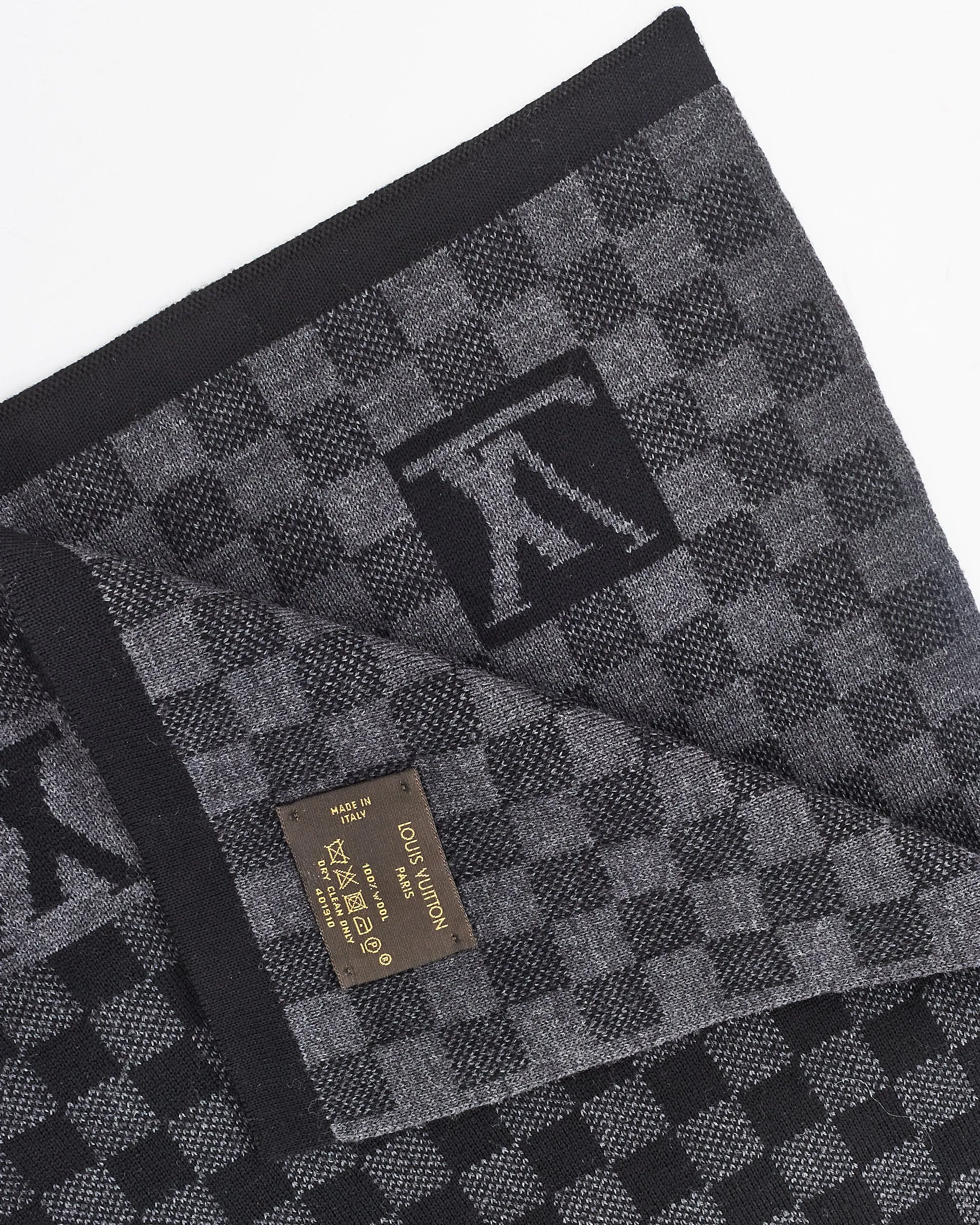 Louis Vuitton Damier Graphite Wool Scarf
