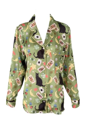 Lucky Day Poly Satin Long Sleeve Shirt