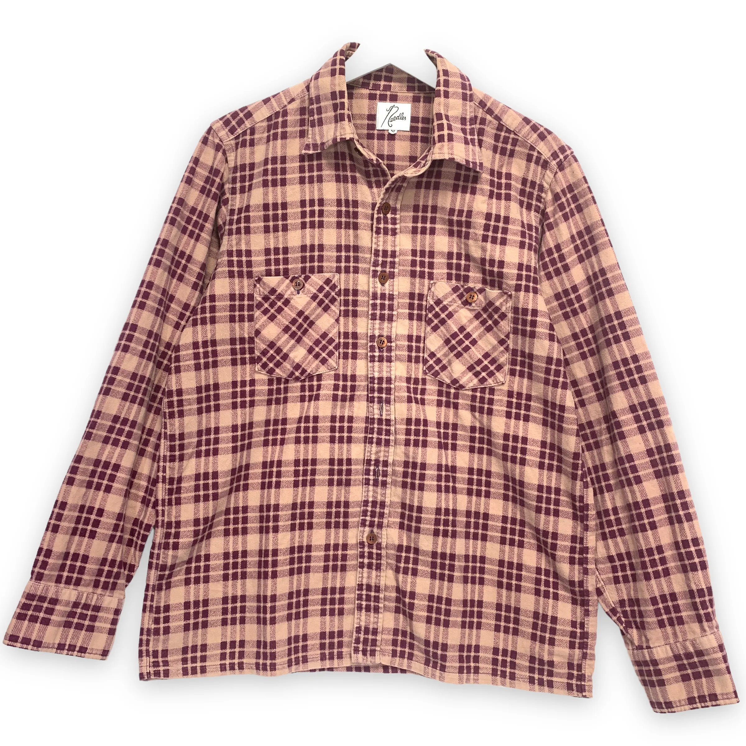 [M] Needles Plaid Flannel BD Shirt