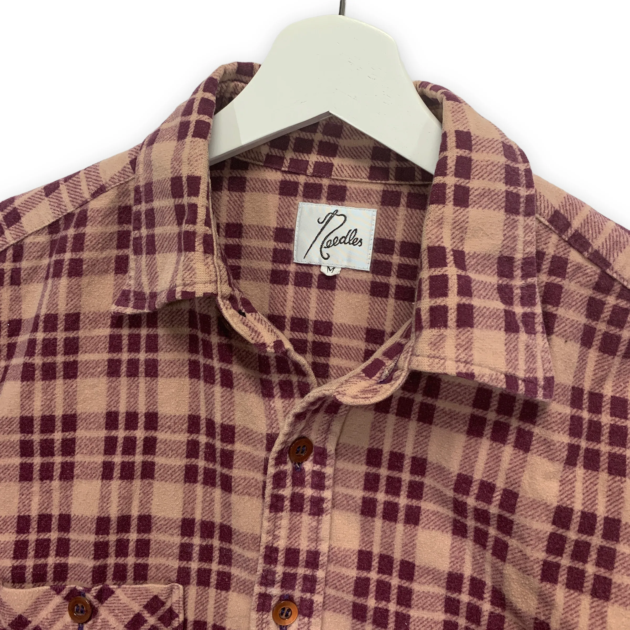 [M] Needles Plaid Flannel BD Shirt