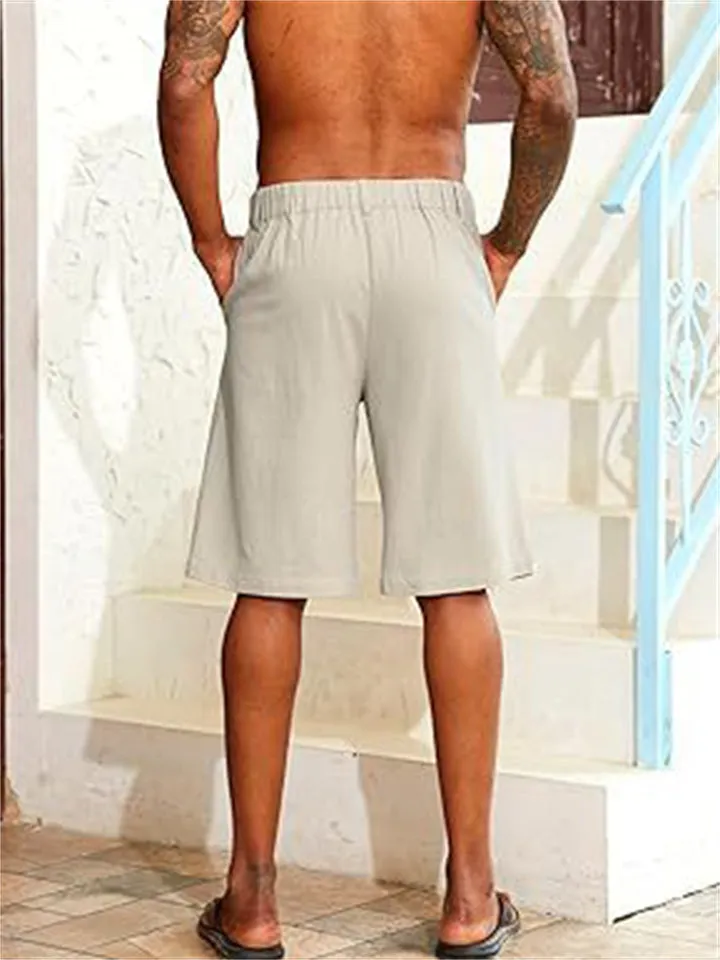 Male Classic Slim Fit Beach Button Shorts