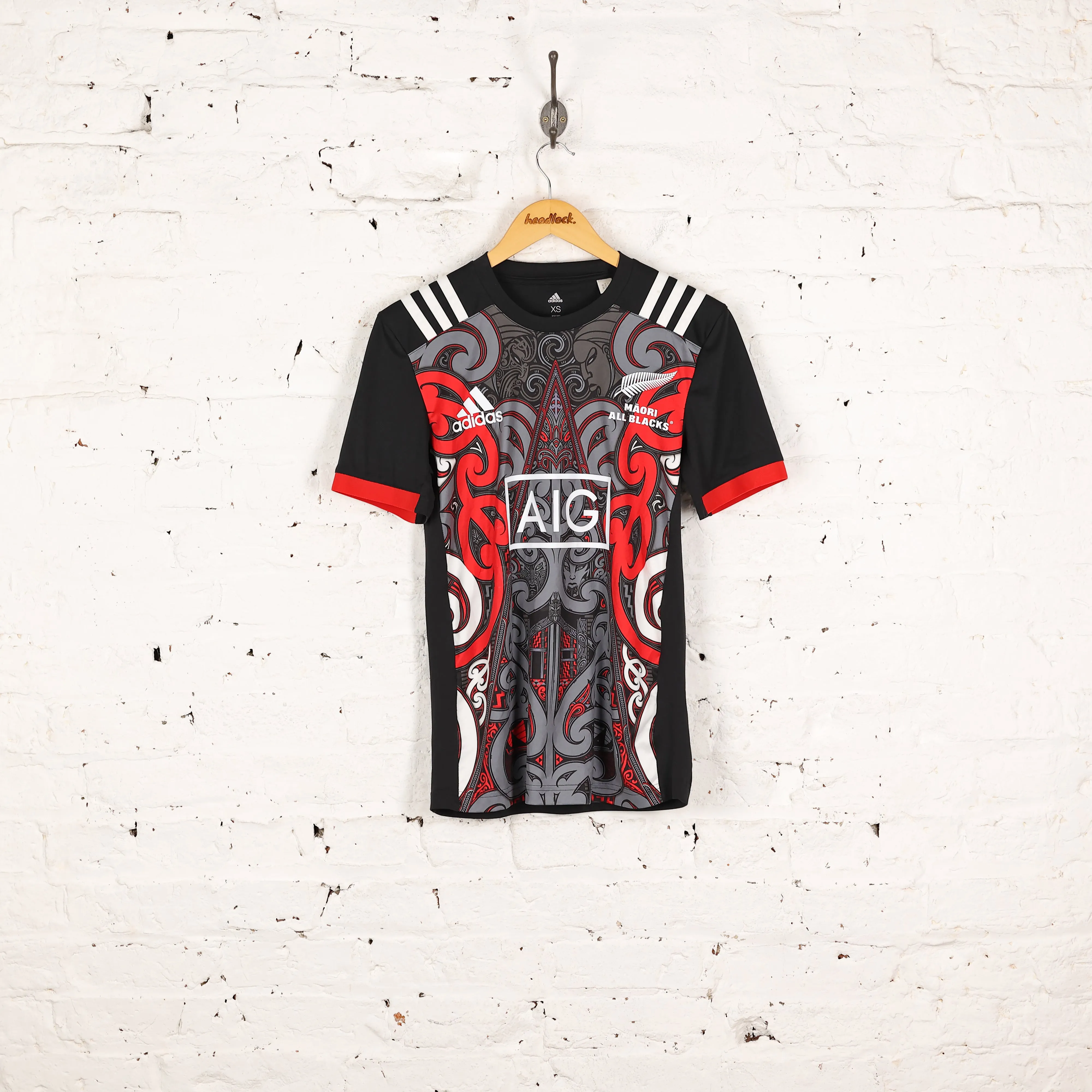 Maori All Blacks New Zealand Rugby Shirt - Black - XS