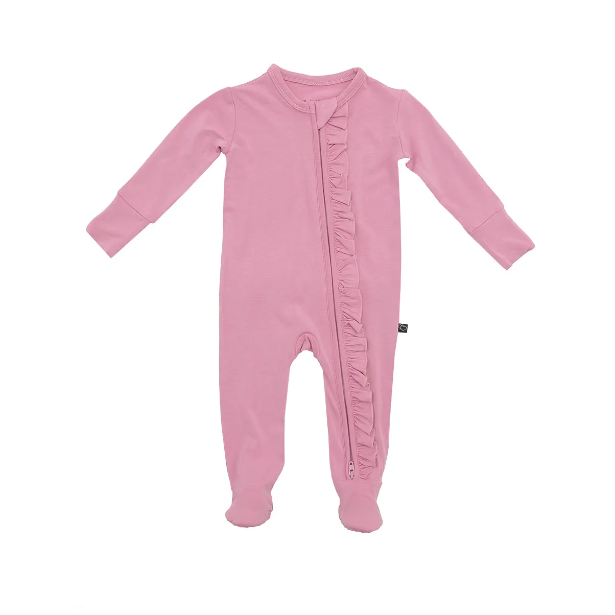 Mauve Ruffle Zipper Footie