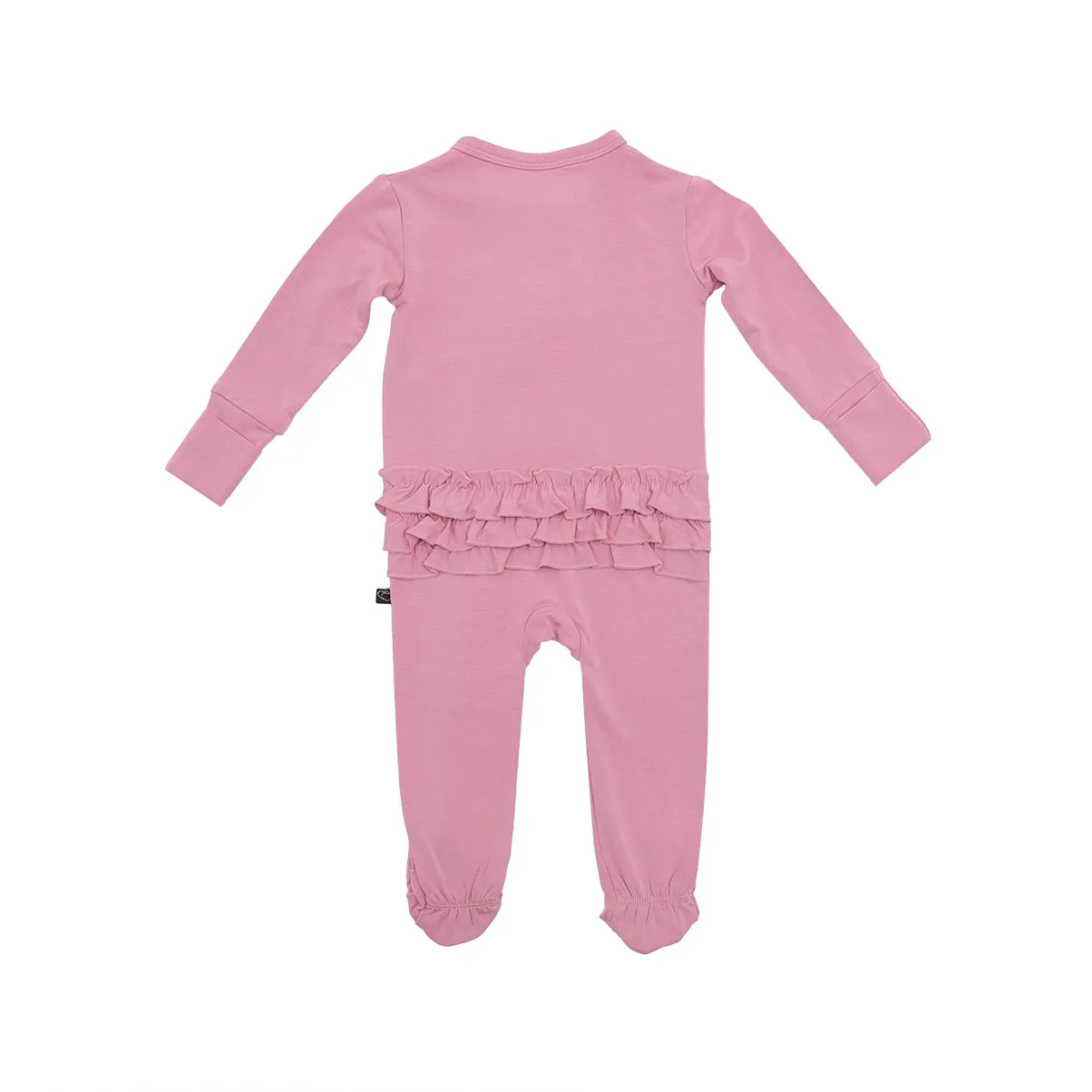 Mauve Ruffle Zipper Footie