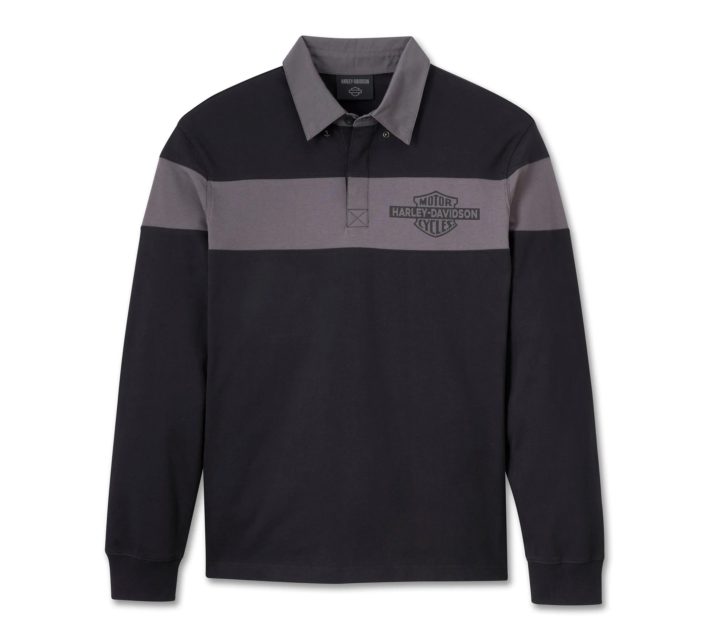 Men's Bar & Shield Long Sleeve Polo - Harley Black