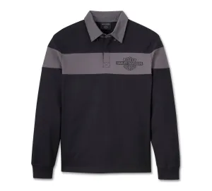 Men's Bar & Shield Long Sleeve Polo - Harley Black