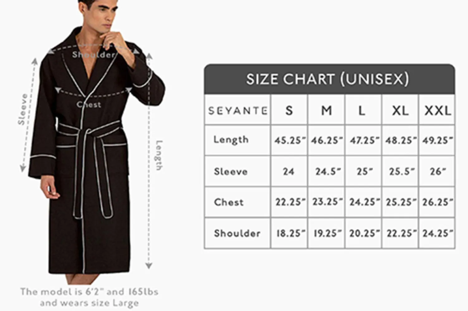 Men's Charcoal Luxury Long Waffle Bathrobe