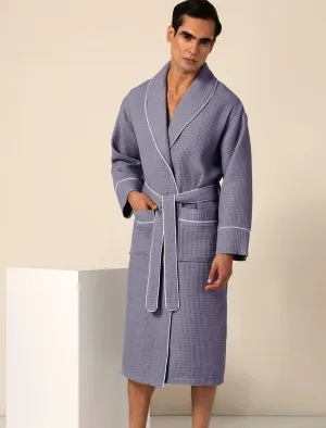 Men's Charcoal Luxury Long Waffle Bathrobe