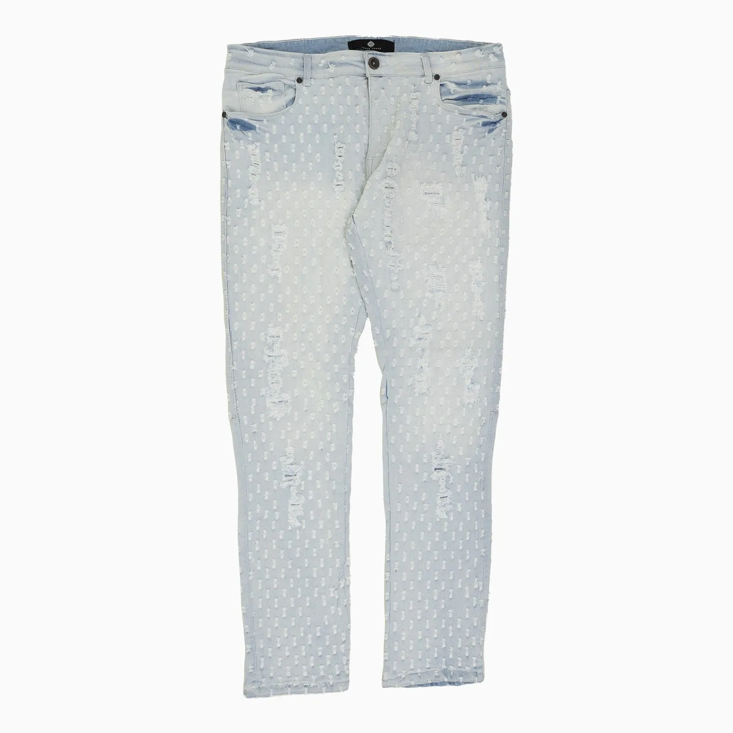 Men's Heavy Pin Distressed Denim Slim Pant