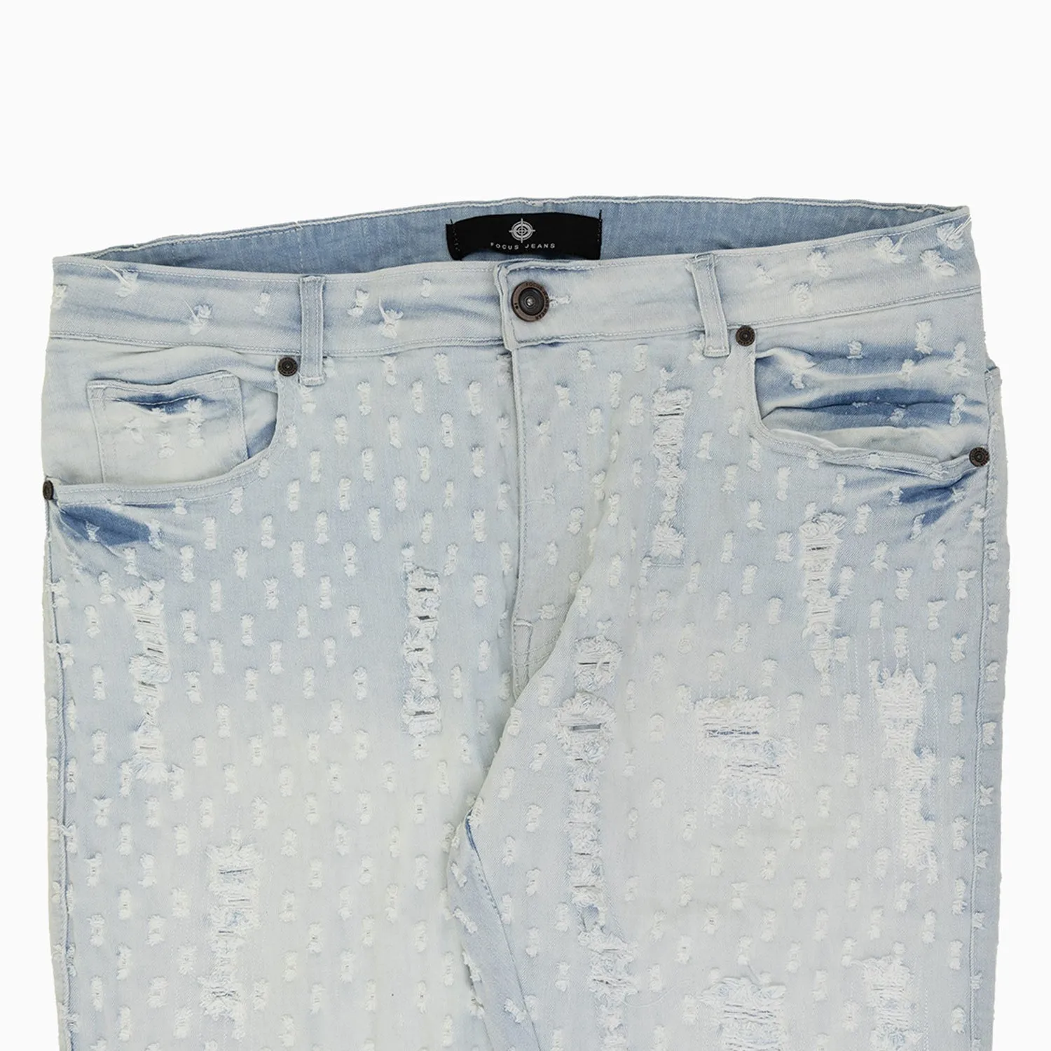 Men's Heavy Pin Distressed Denim Slim Pant