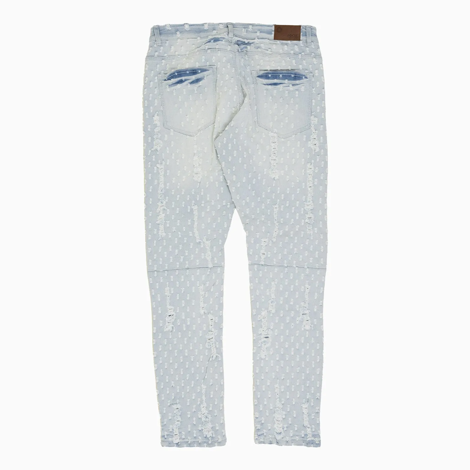 Men's Heavy Pin Distressed Denim Slim Pant
