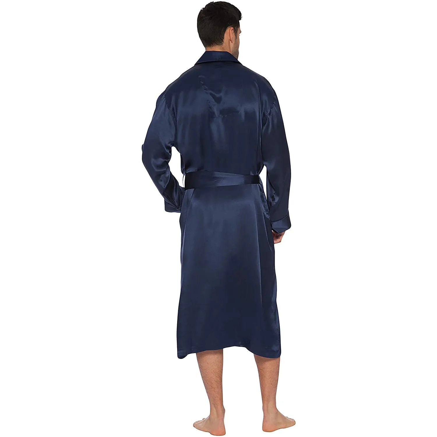 Mens Long Full-length Silk Robes Men's Luxury Silk Bathrobe
