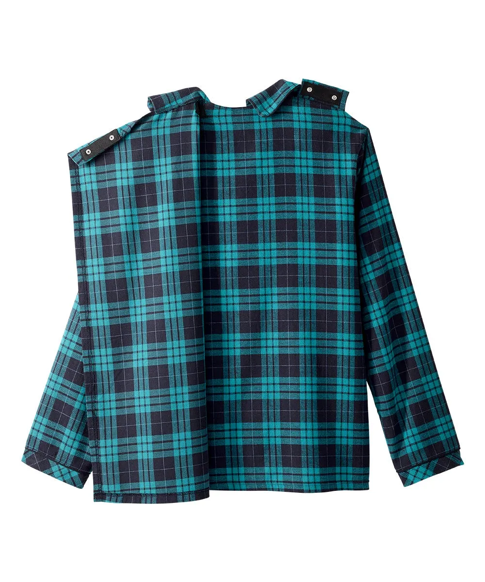 Men's Open Back Top & Pull-On Pant Flannel Pajama Set