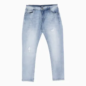 Men's Ribbed Light Blue Slim Denim Pant