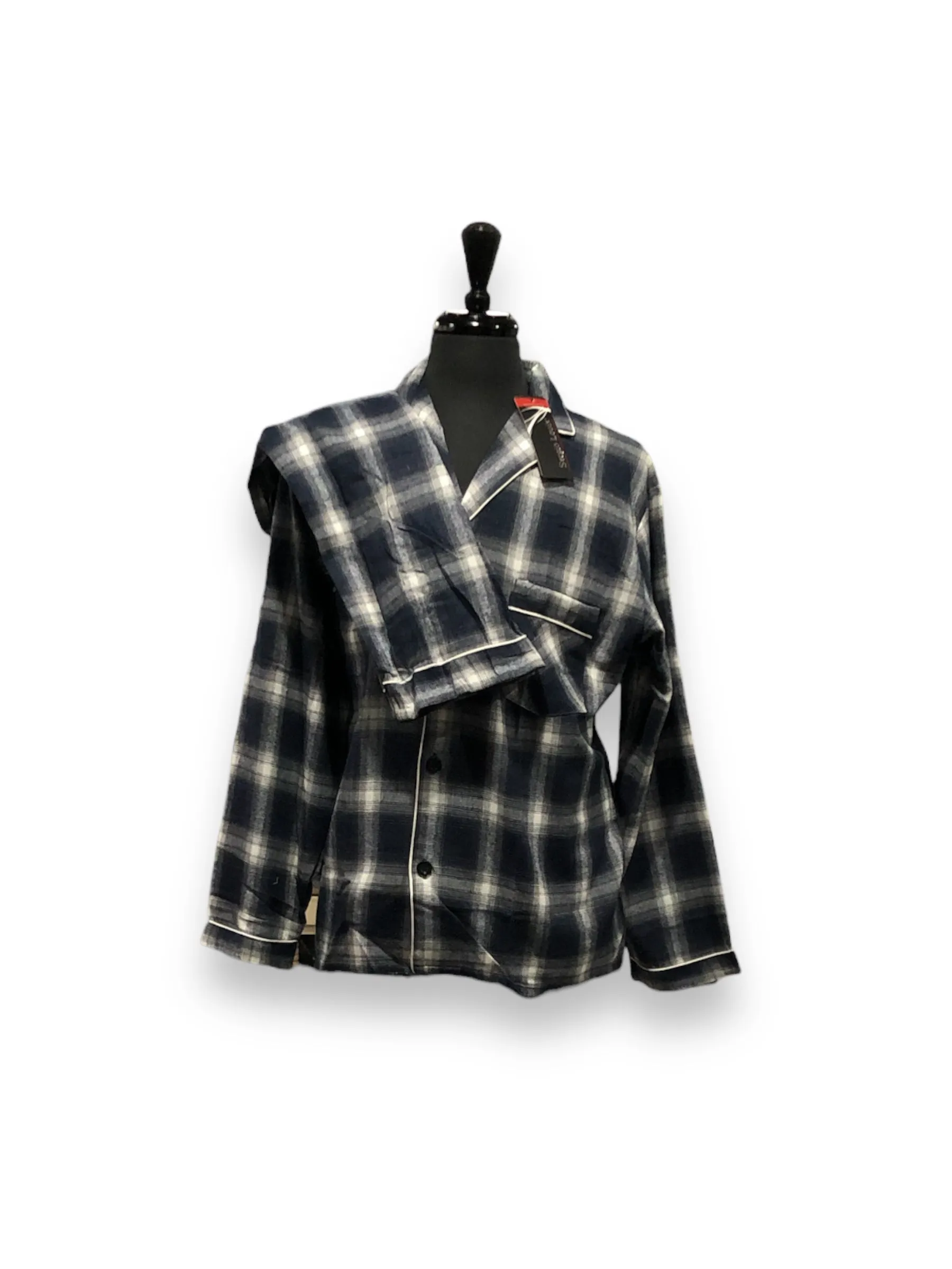 Men's Two Piece Flannel Pajama Set with Matching Bottoms