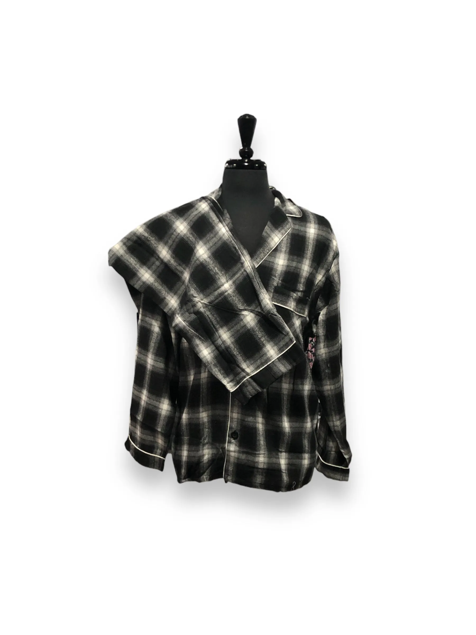 Men's Two Piece Flannel Pajama Set with Matching Bottoms