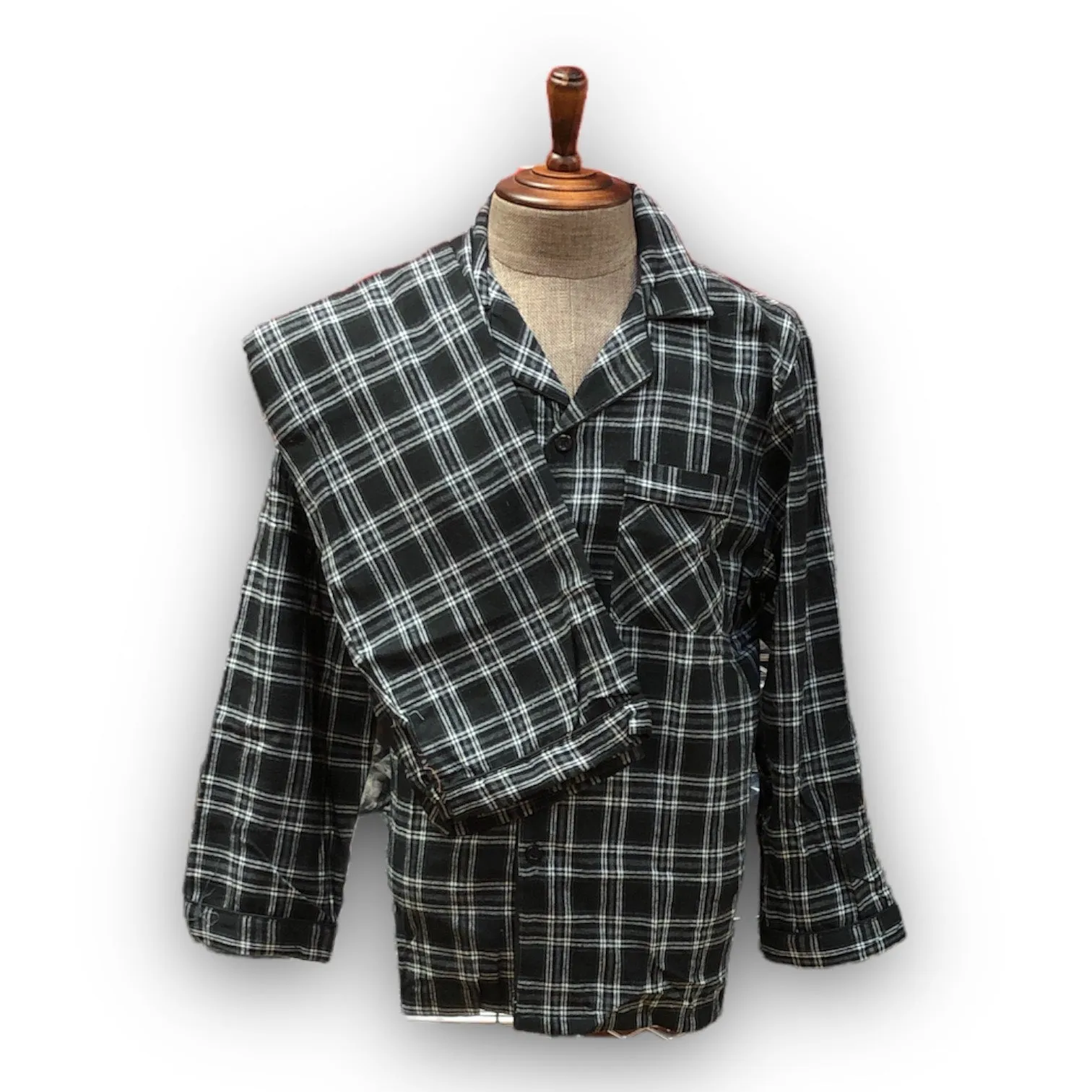Men's Two Piece Flannel Pajama Set with Matching Bottoms