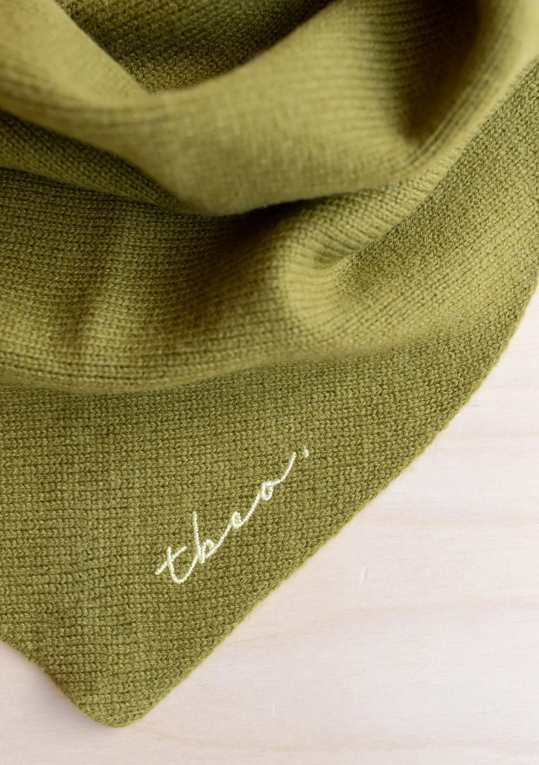 Merino Triangle Scarf in Olive