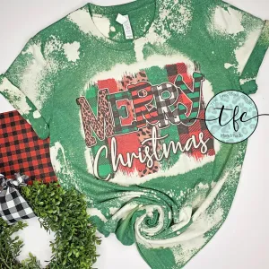{Merry Christmas} distressed tee