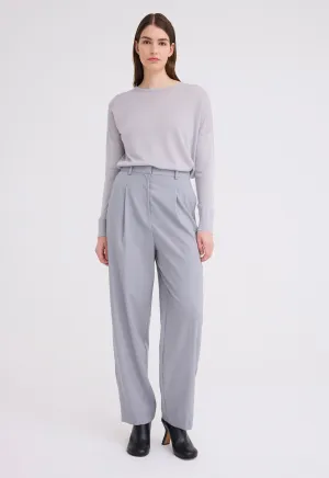 Micah Pleated Wool Pant - Oxide Grey