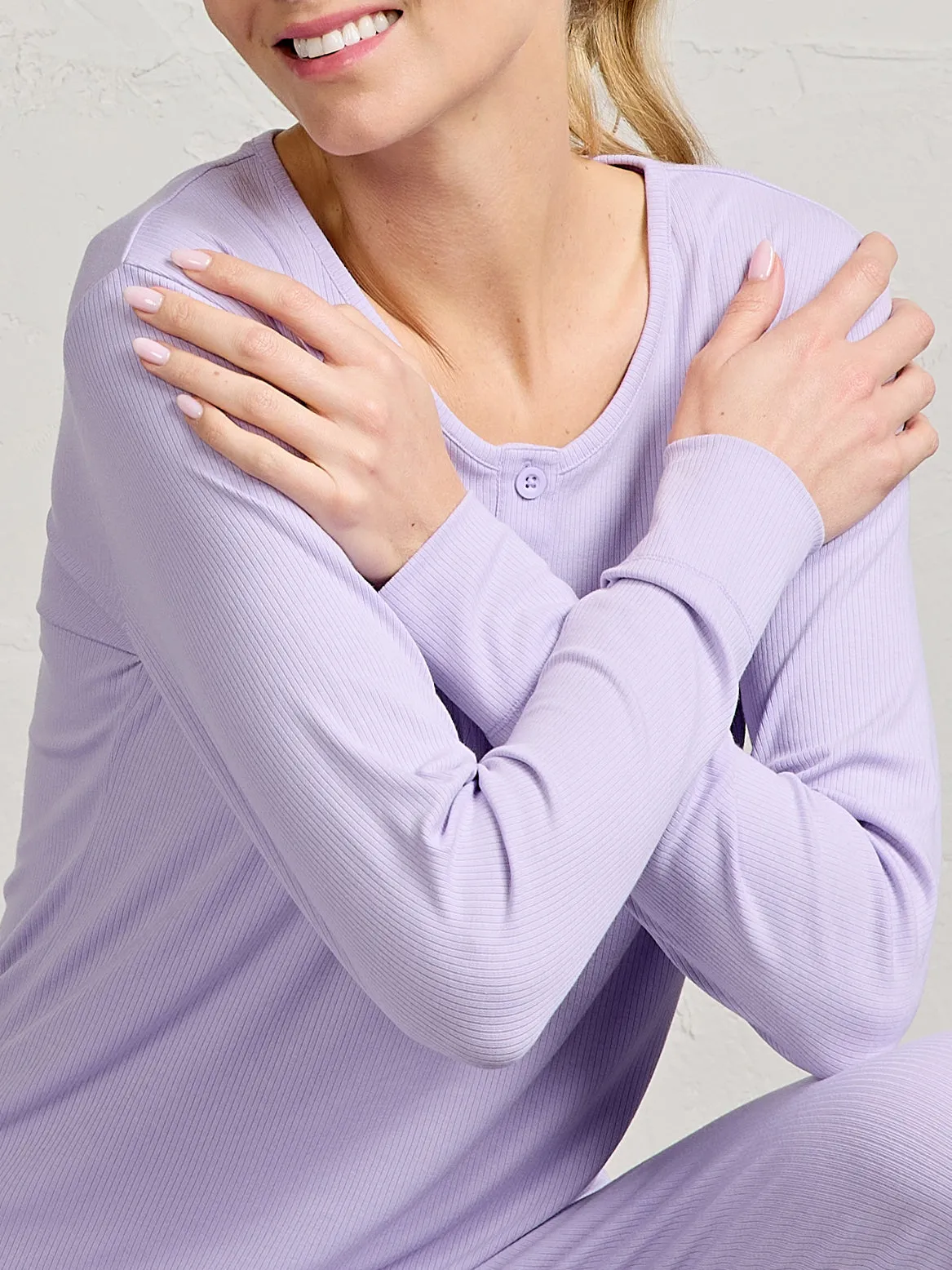 MicroLuxe Rib Sleep Long Sleeve Henley