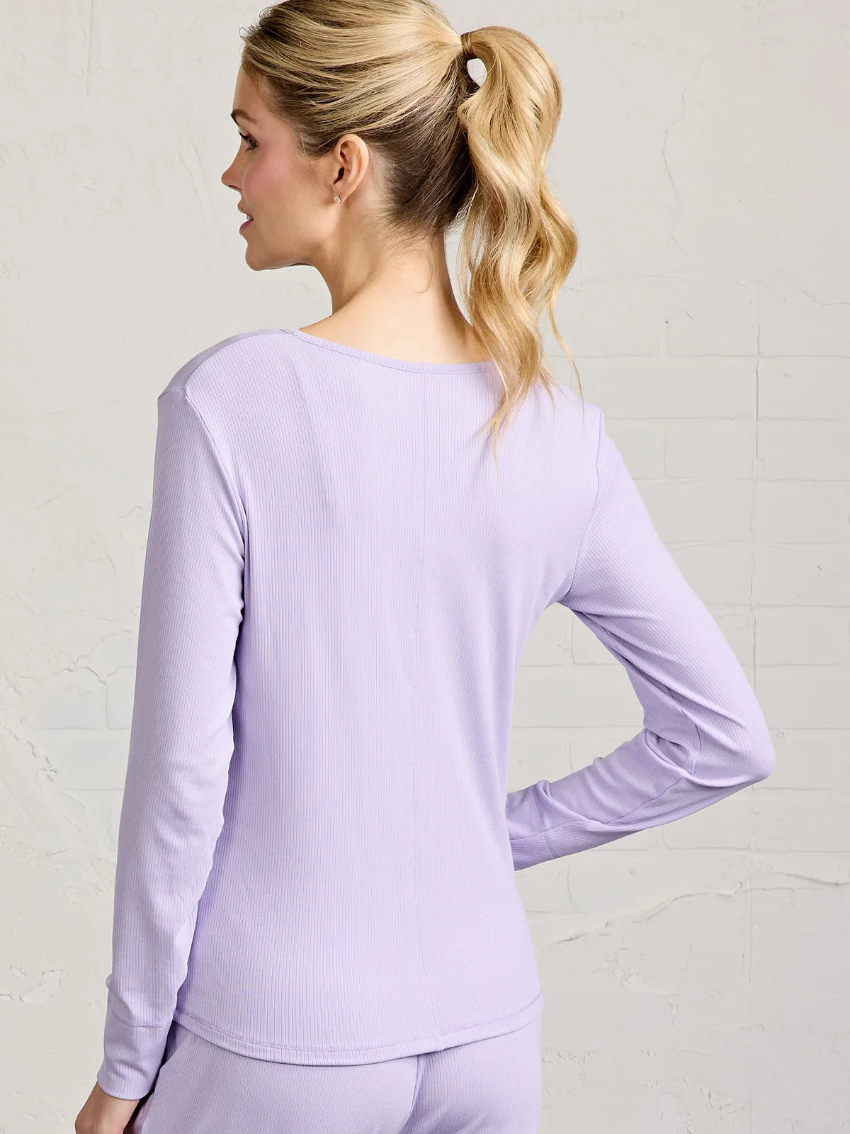 MicroLuxe Rib Sleep Long Sleeve Henley