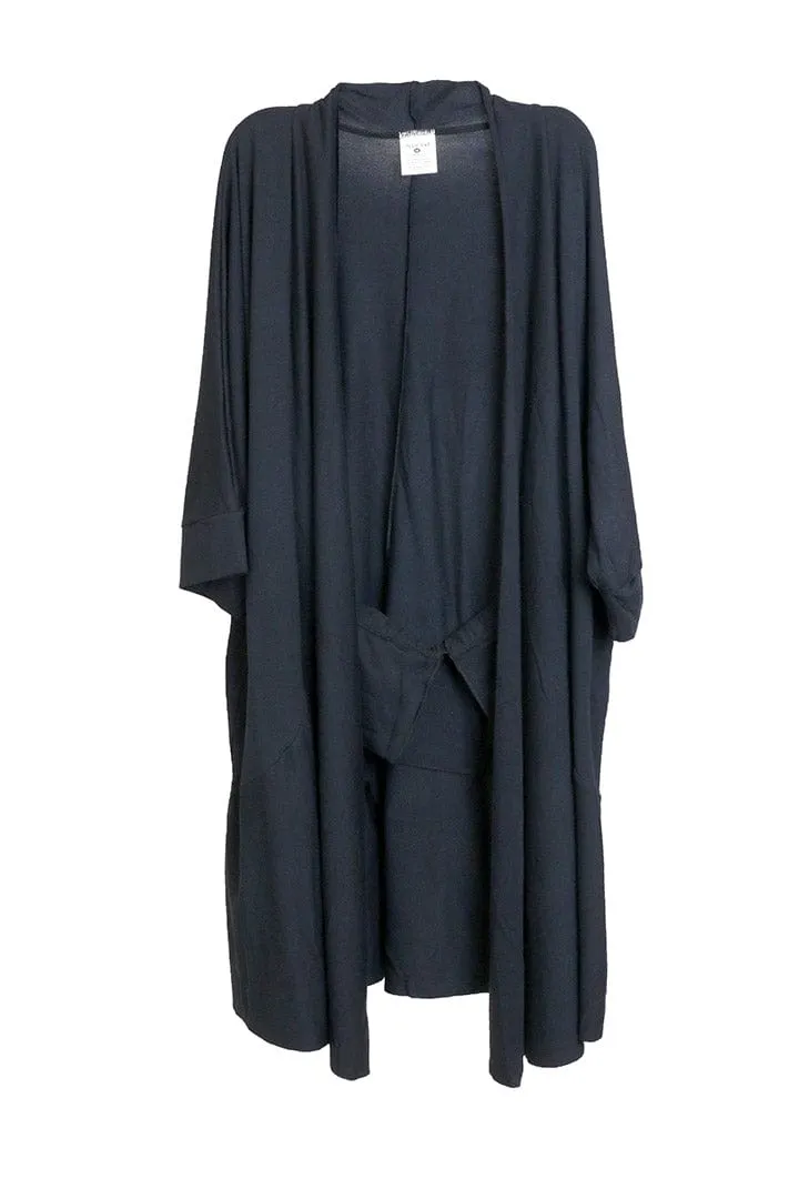Miena Robe with Drain Management Belt - Black