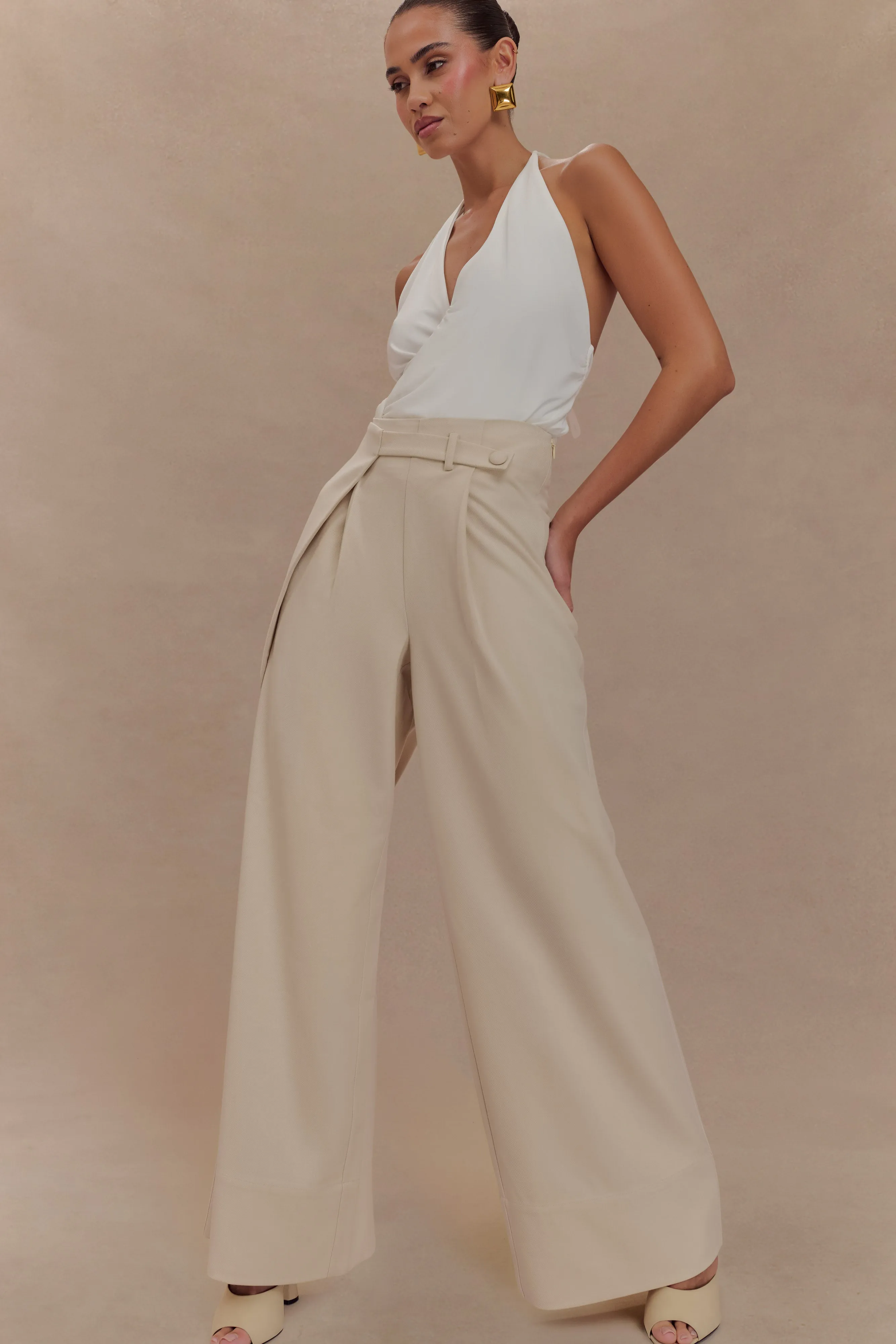 Mila Straight Leg Suiting Pant - Buttermilk