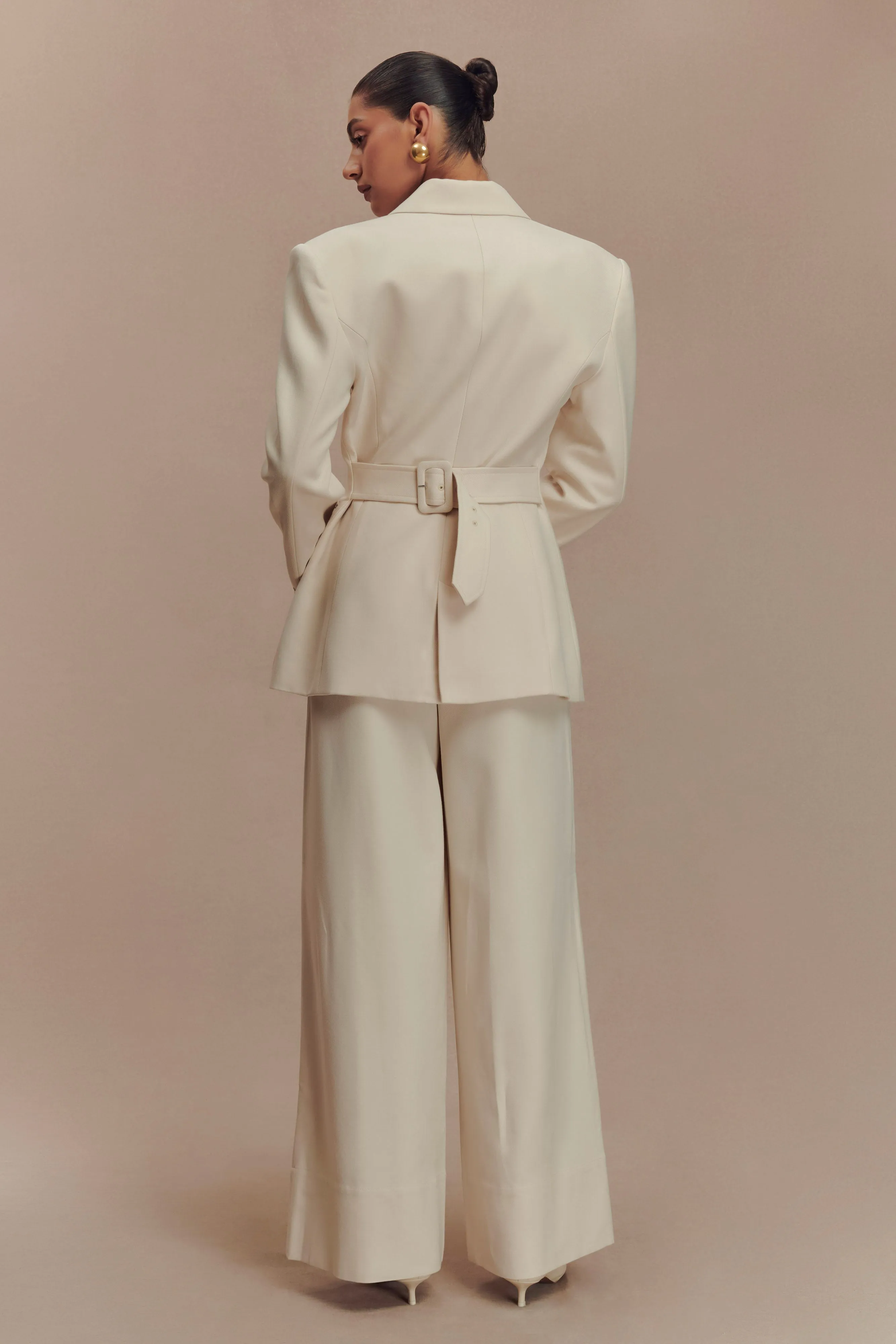 Mila Straight Leg Suiting Pant - Buttermilk