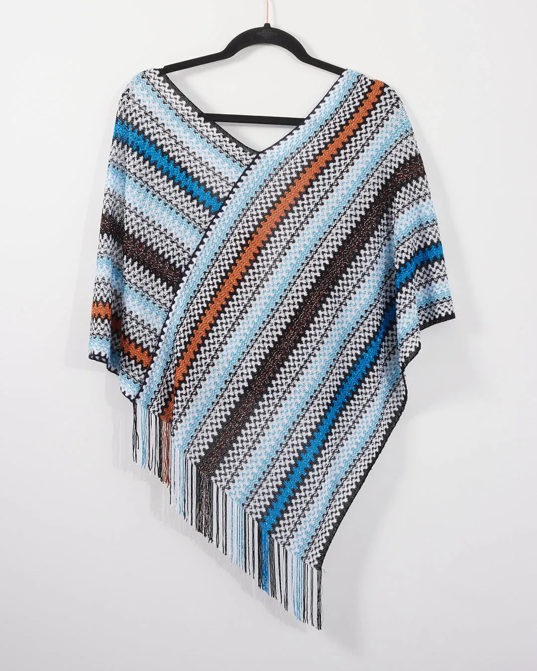 Missoni Blue Multi Zig Zag Wool Scarf