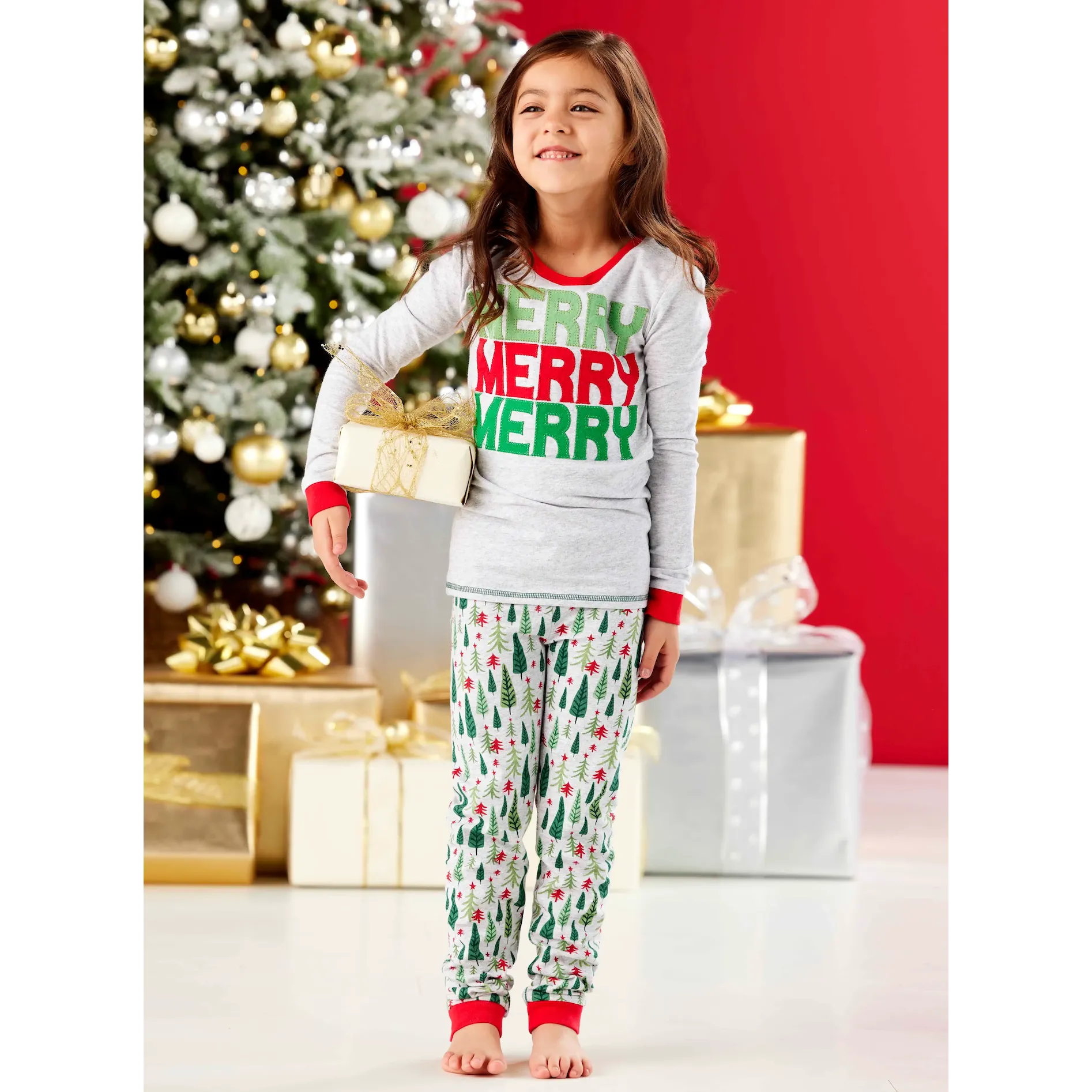 Mud Pie Family Trees Youth Pajama Set