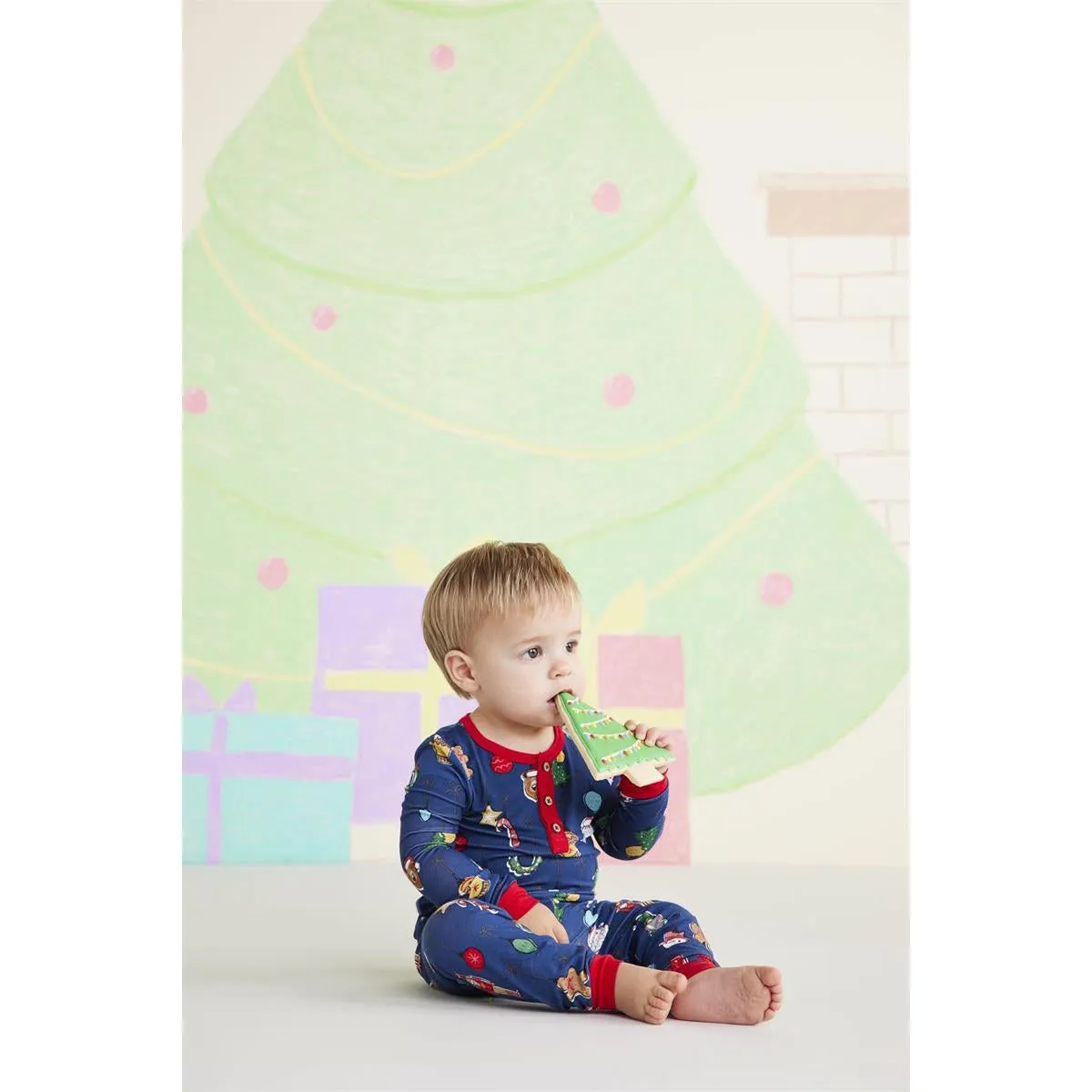Mud Pie Navy Ornament Pajama Set