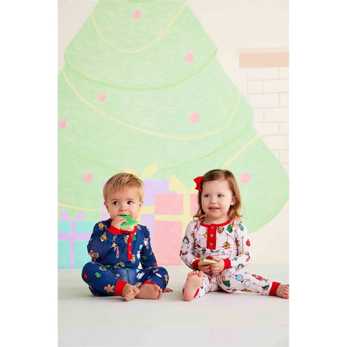 Mud Pie Navy Ornament Pajama Set