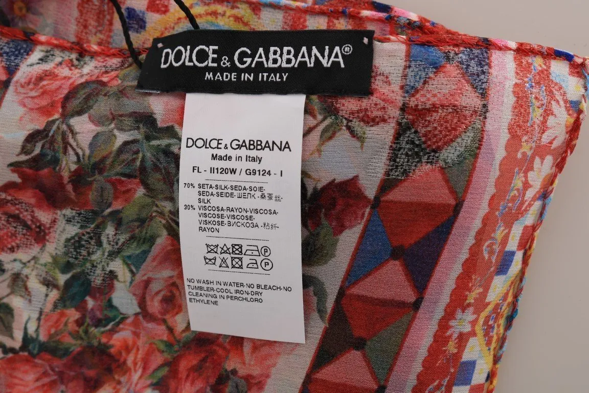 Multicolor Carretto Print Silk Scarf