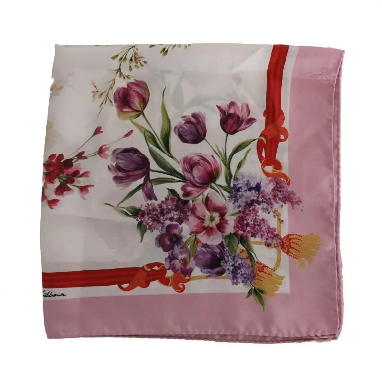 Multicolor Floral Silk Scarf