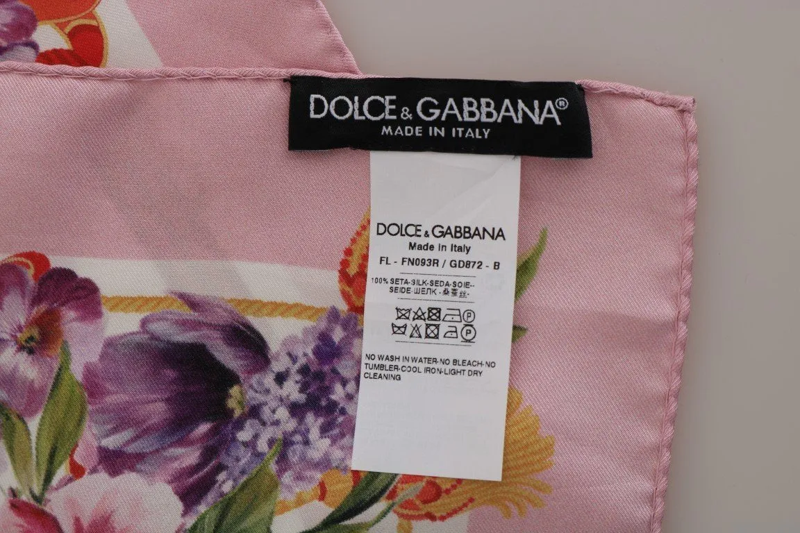 Multicolor Floral Silk Scarf