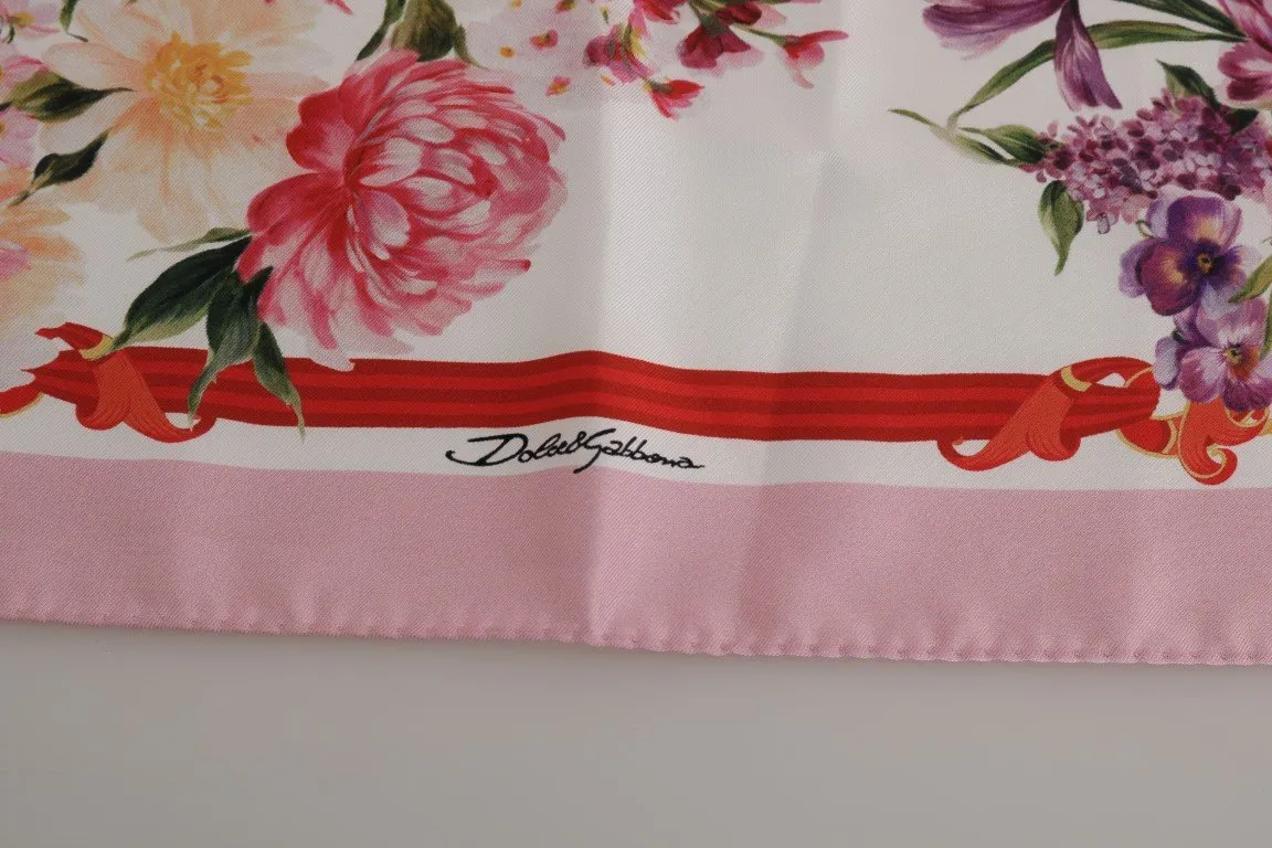 Multicolor Floral Silk Scarf