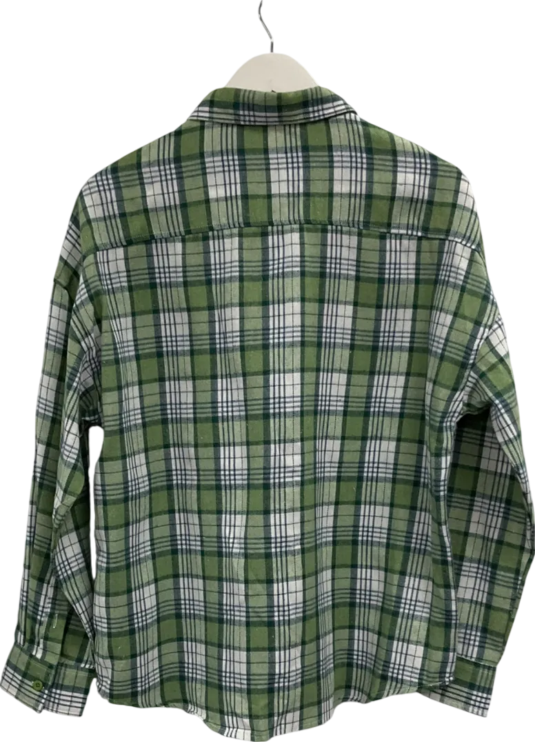 Nasty Gal Green Plaid Relaxed Shirt UK 10