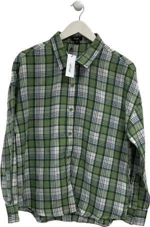 Nasty Gal Green Plaid Relaxed Shirt UK 10