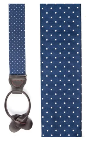 Navy Mini Dot Loop Suspenders