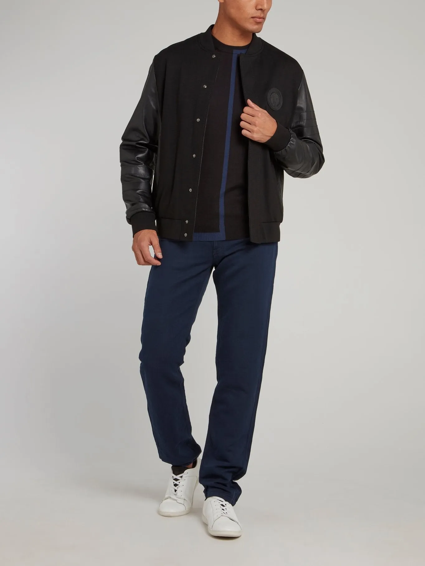 Navy Straight Leg Trousers