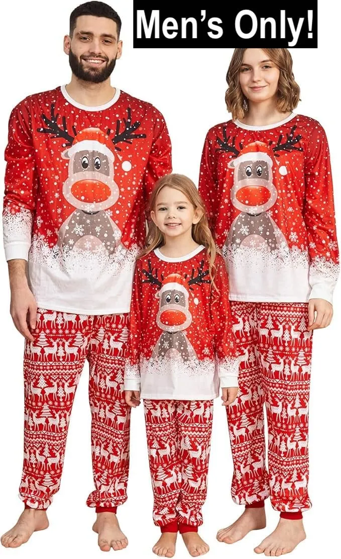 NEW Christmas Pajamas, 2 Piece Christmas Sleepwear Set Long Sleeve Clothes and Pants Christmas Pajamas Set for Men, Sz M, Retails $43