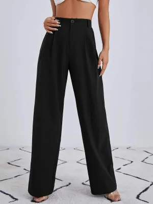 New SHEIN EZwear Solid Zip Up Straight Leg Pants, Sz XL, Black! Great reviews!