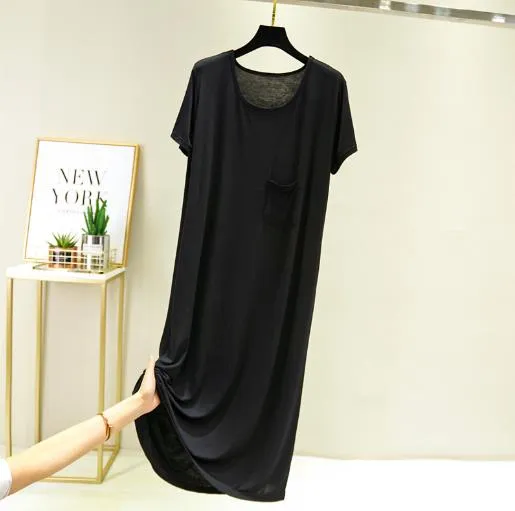 New spring summer night dress women short sleeve nightshirt modal cotton sleepwear nightgowns loose night gown female nightdress