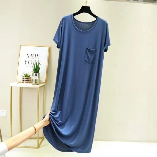 New spring summer night dress women short sleeve nightshirt modal cotton sleepwear nightgowns loose night gown female nightdress